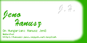 jeno hanusz business card